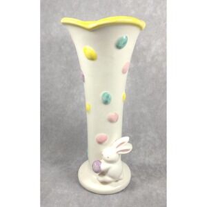 Vintage LBK Easter Bud Vase With Bunny And Jellybeans Spring Pastel Decor